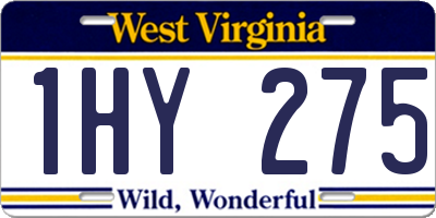 WV license plate 1HY275