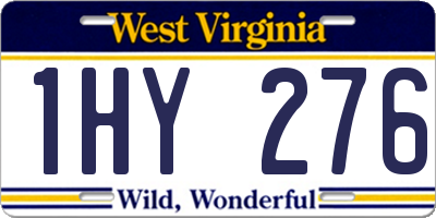 WV license plate 1HY276