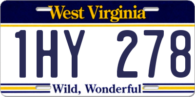 WV license plate 1HY278