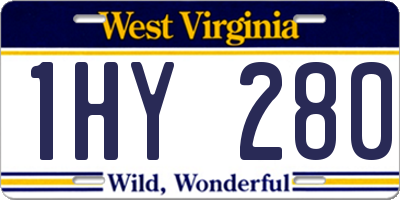 WV license plate 1HY280