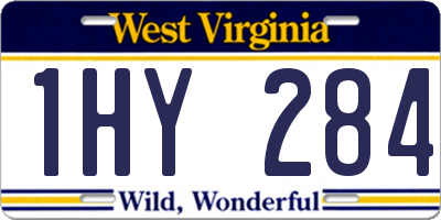 WV license plate 1HY284