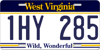 WV license plate 1HY285