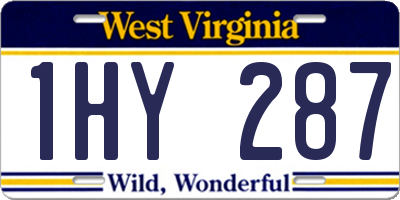 WV license plate 1HY287