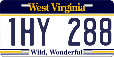 WV license plate 1HY288