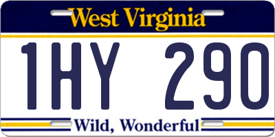 WV license plate 1HY290