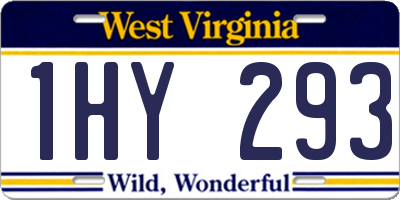WV license plate 1HY293