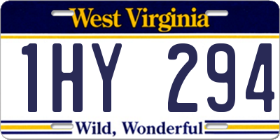 WV license plate 1HY294