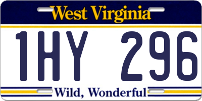 WV license plate 1HY296