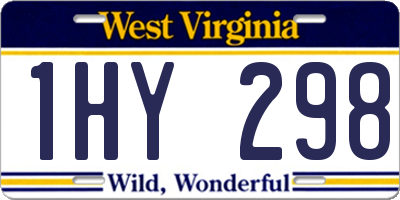 WV license plate 1HY298