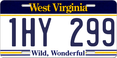 WV license plate 1HY299