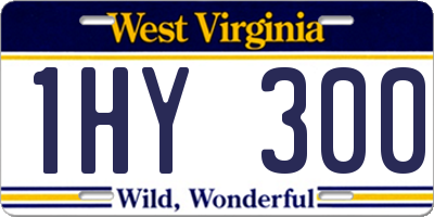 WV license plate 1HY300