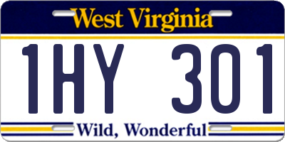 WV license plate 1HY301