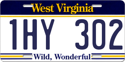 WV license plate 1HY302