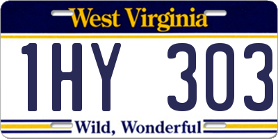 WV license plate 1HY303