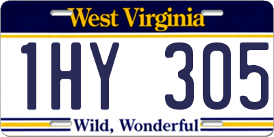 WV license plate 1HY305