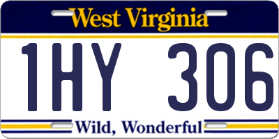 WV license plate 1HY306