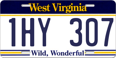 WV license plate 1HY307