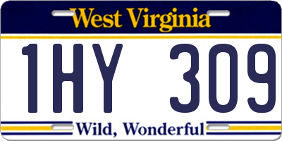 WV license plate 1HY309