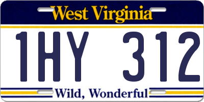 WV license plate 1HY312