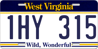 WV license plate 1HY315