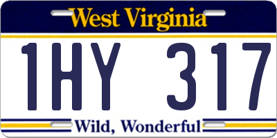 WV license plate 1HY317