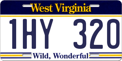 WV license plate 1HY320