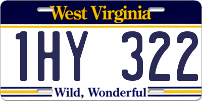 WV license plate 1HY322