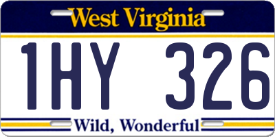 WV license plate 1HY326