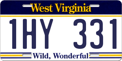 WV license plate 1HY331