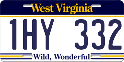 WV license plate 1HY332