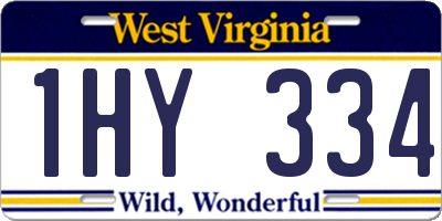 WV license plate 1HY334