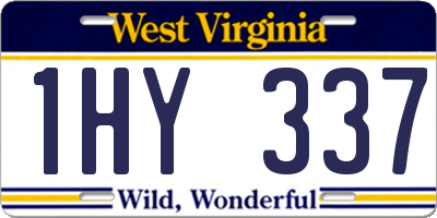 WV license plate 1HY337