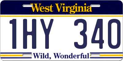 WV license plate 1HY340