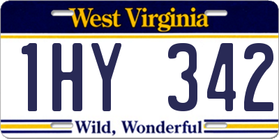 WV license plate 1HY342