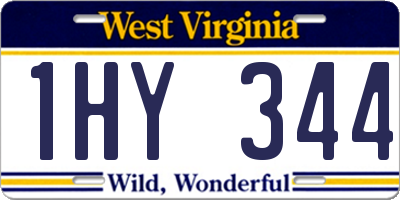 WV license plate 1HY344