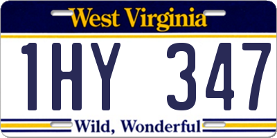 WV license plate 1HY347