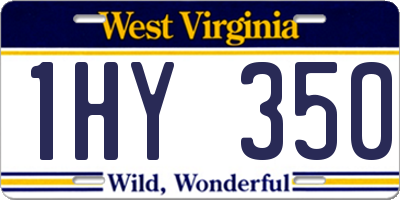WV license plate 1HY350