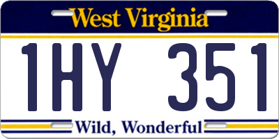 WV license plate 1HY351