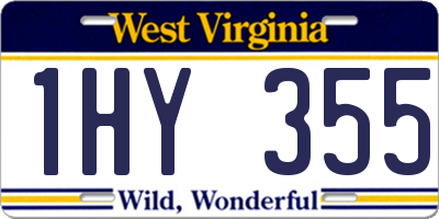 WV license plate 1HY355