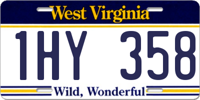 WV license plate 1HY358