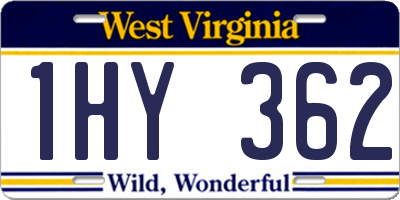 WV license plate 1HY362