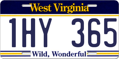 WV license plate 1HY365