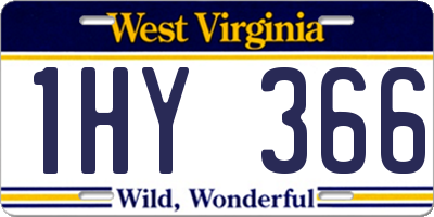 WV license plate 1HY366