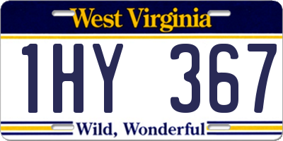 WV license plate 1HY367