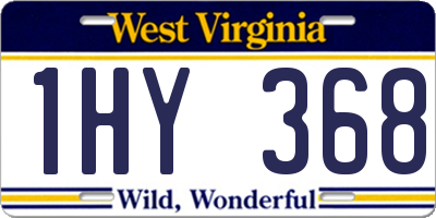 WV license plate 1HY368