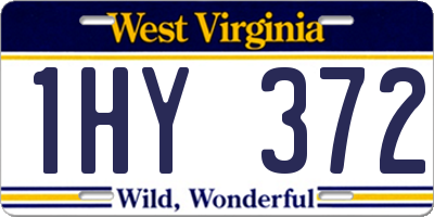 WV license plate 1HY372