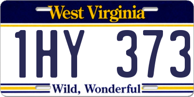 WV license plate 1HY373