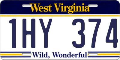 WV license plate 1HY374