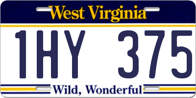 WV license plate 1HY375