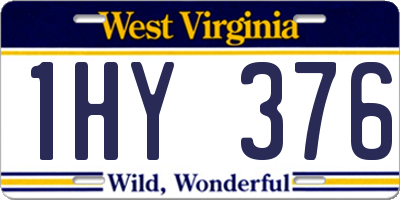 WV license plate 1HY376
